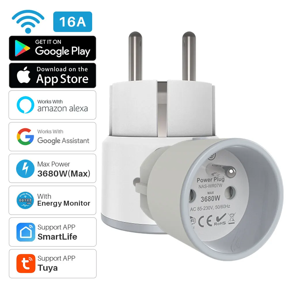 Умная розетка с Wi-Fi и управлением через приложение 16 А 3680 Вт | Электроника