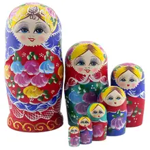 7 шт. деревянный большой живот Штабелируемый Matryoshka матрешки игрушки головоломки домашний декор