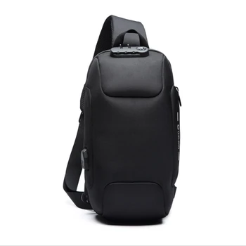 

Anti-Theft Men's Chest Bag New Style Chest Bag Usb Korean Casual Men's Shoulder Bag Waterproof Messenger Bag Fashion Simplicity