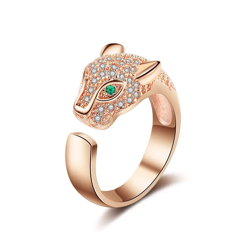 Обручальное кольцо, украшения со стразами и кристаллами, кольцо с леопардовой головой, рождественский подарок для мужчин и женщин, кольца на палец для влюбленных