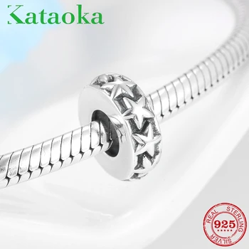 

100% 925 Sterling Silver Starry Story fine Stopper spacer bead Fit Charm Original fine Bracelet Beads For Jewelry Making 2019