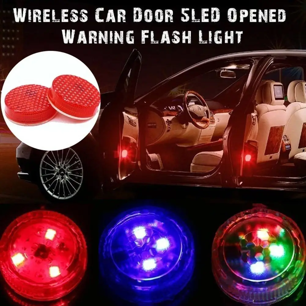 

2Pcs LED Car Door Warning Light Safety Magnet Anti-crash Flashing Signal Lamp