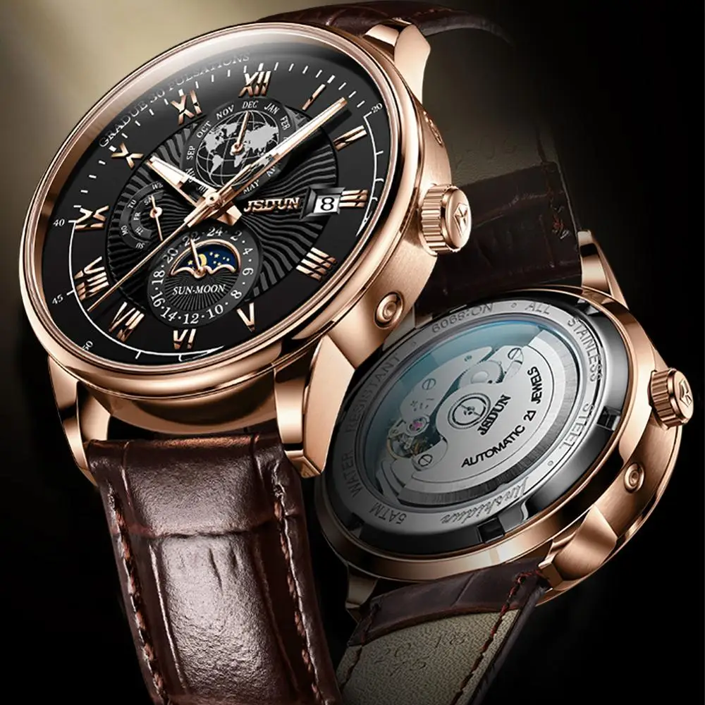 JSDUN Top brand men's mechanical watch business men's waterproof Automatic mechanical watch Luxury men's Watch