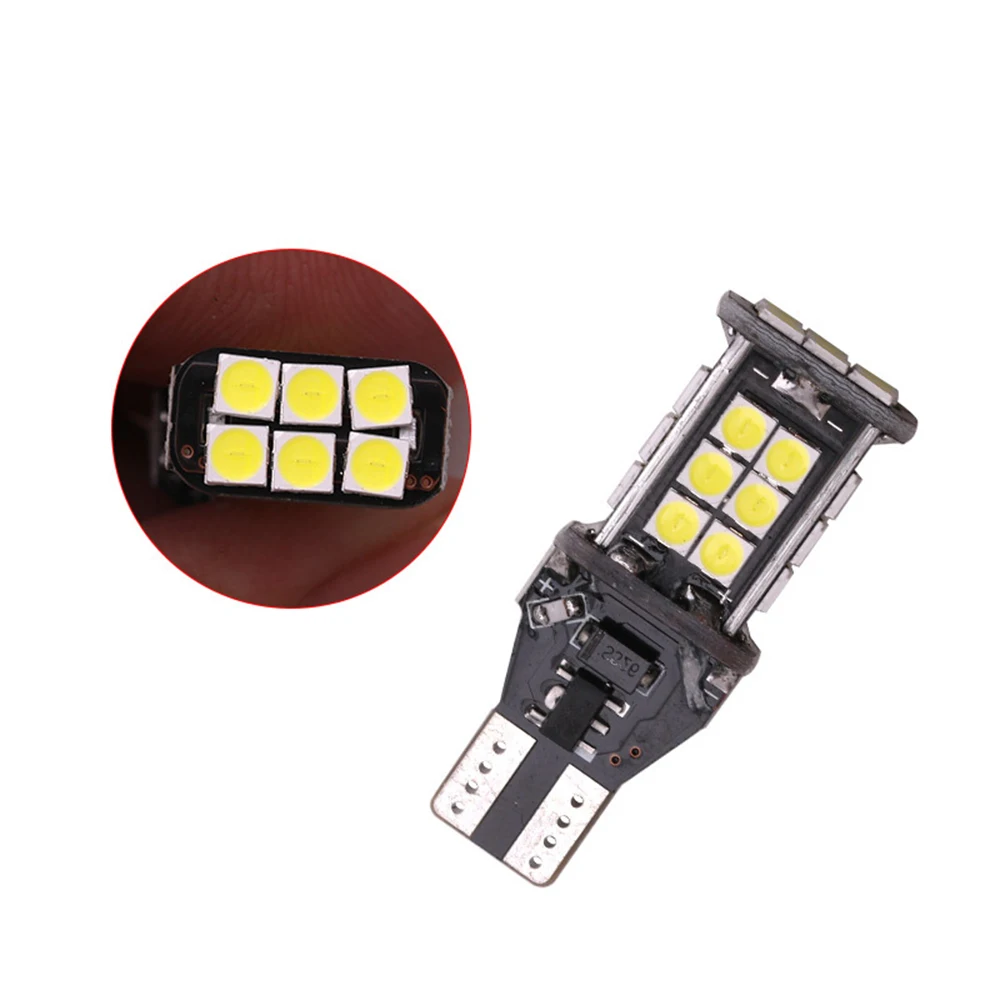 2 шт. светодиодный автомобильный фонарь T15 W16W 1200Lm 3030 24SMD CANBUS, парковочные лампы для автомобиля, задние фонари