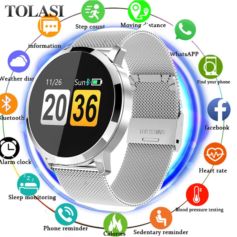 

Fitness Smart Watch Men Women OLED Screen Heart Rate Monitor Blood Pressure Touch Pedometer Health Sport Watch For Android IOS