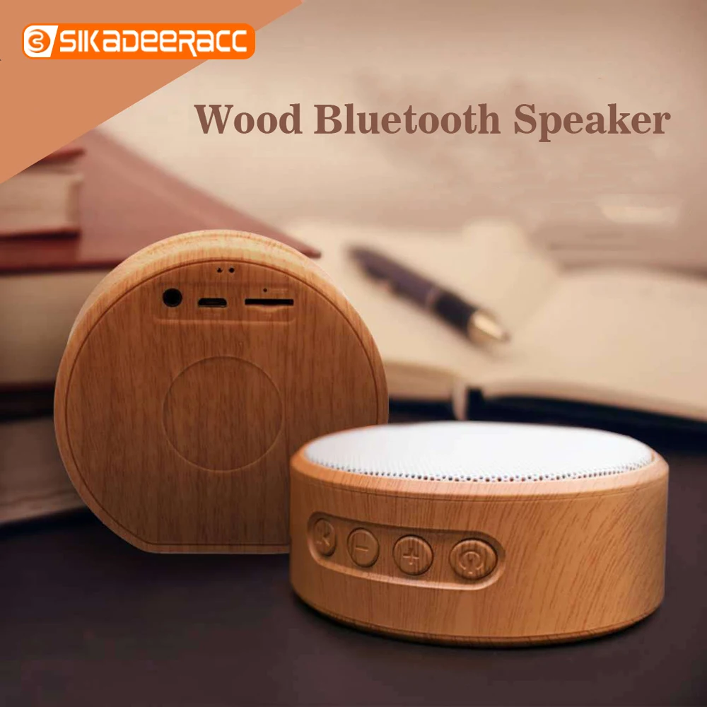 Портативный деревянный Bluetooth динамик AUX мини звук стерео HIFI TF 3D плеер открытый автомобильный планшет компьютер для iPhone Sumsung Xiaomi