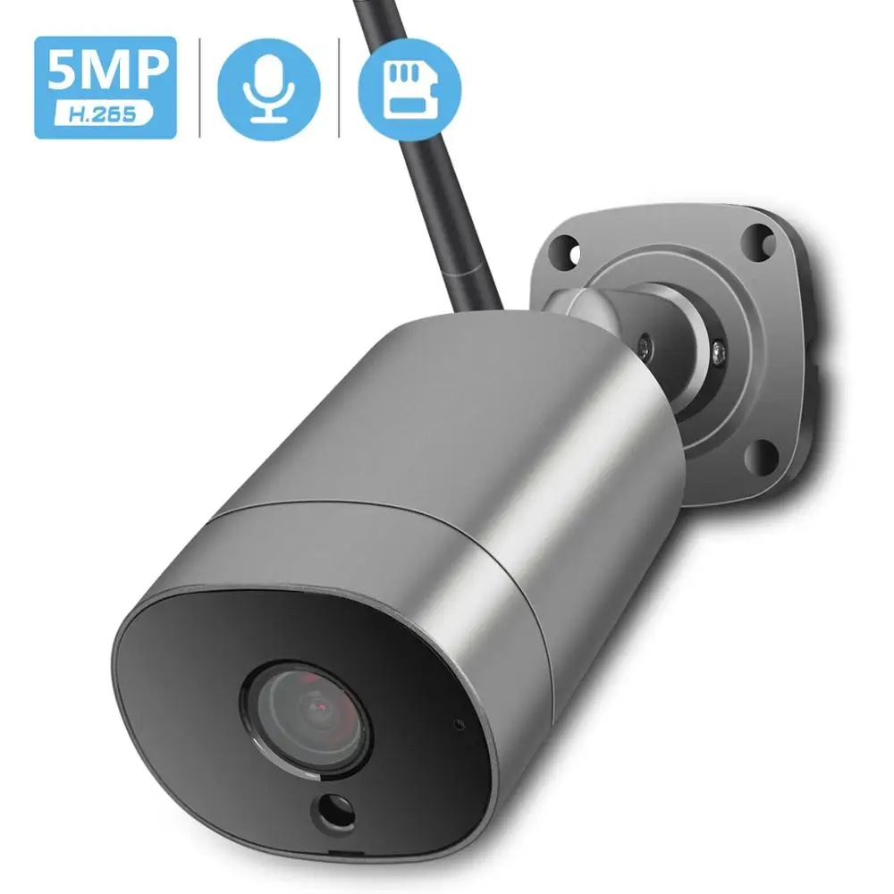

BESDERSEC H.265 5MP IP Camera WiFi Two Way Audio Waterproof Outdoor Security Camera P2P Motion Detect Wireless Camera ONVIF RTSP