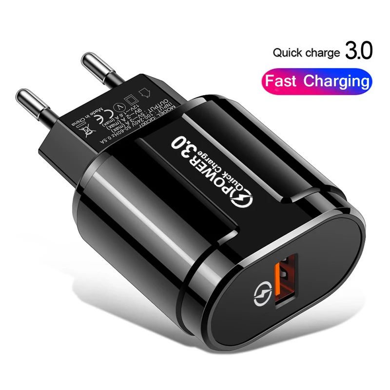 Сетевое зарядное устройство Lovebay QC 3.0 USB порт чёрное/белое | Мобильные телефоны и