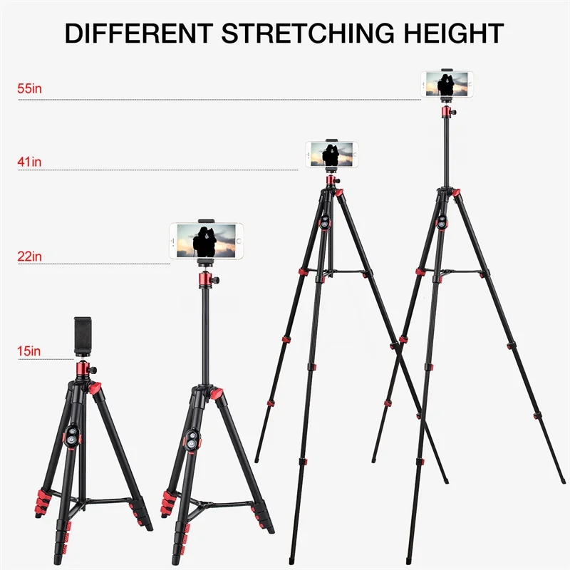 Телефон Штатив 55 дюймов Портативный штатив для путешествий для мобильного телефона iPhone HUAWEI видеокамера с Bluetooth удаленным держателем мобильного телефона