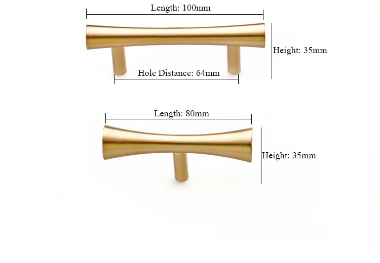 European Solid Brass Cabinet Handle and T Knob Kitchen Wardrobe Cupboard Handles Drawer Pull Furniture Handle