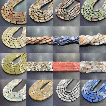 

15.5" Natural Lapis Lazuli Rectange Bead 8*8*20 mm Polished Drill Brick Stone Strand Bedas For DIY Making Jewelry Earings Decor