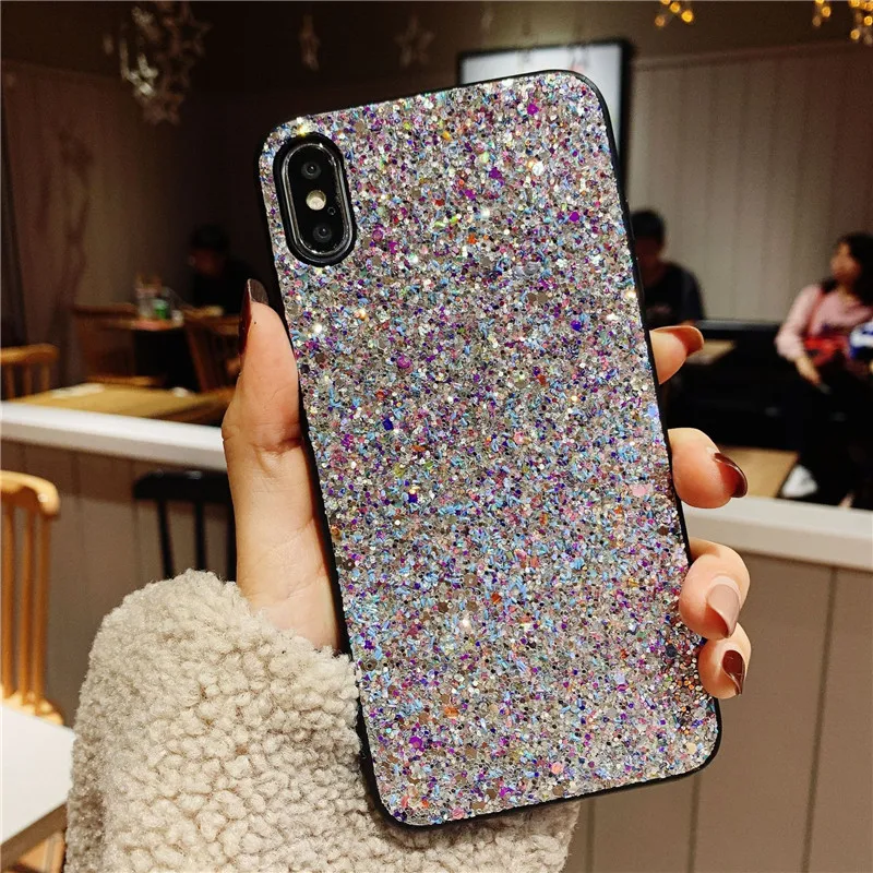Блестящая Вспышка чехол для iPhone 7 8 6 6s Plus 7Plus Модный Блестящий чехол для iPhone 11 Pro X Xs Max XR защитный чехол для телефона