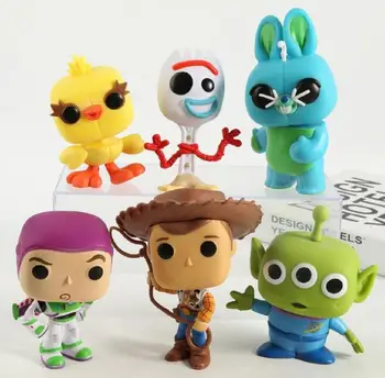 

6pcs/set Woody Forky Ducky Bunny figure toy Jessie Buzz Lightyear Action Figures Model Toys Plush Doll Rex Figurine Kids Gift