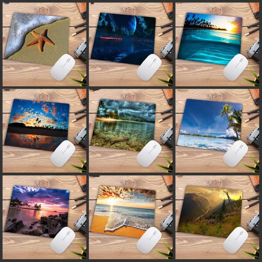 

Big Promotion Print Rubber Mousepads for Beach and starfish Mice Mat DIY Design Computer Gaming Mouse Pad 22X18CM