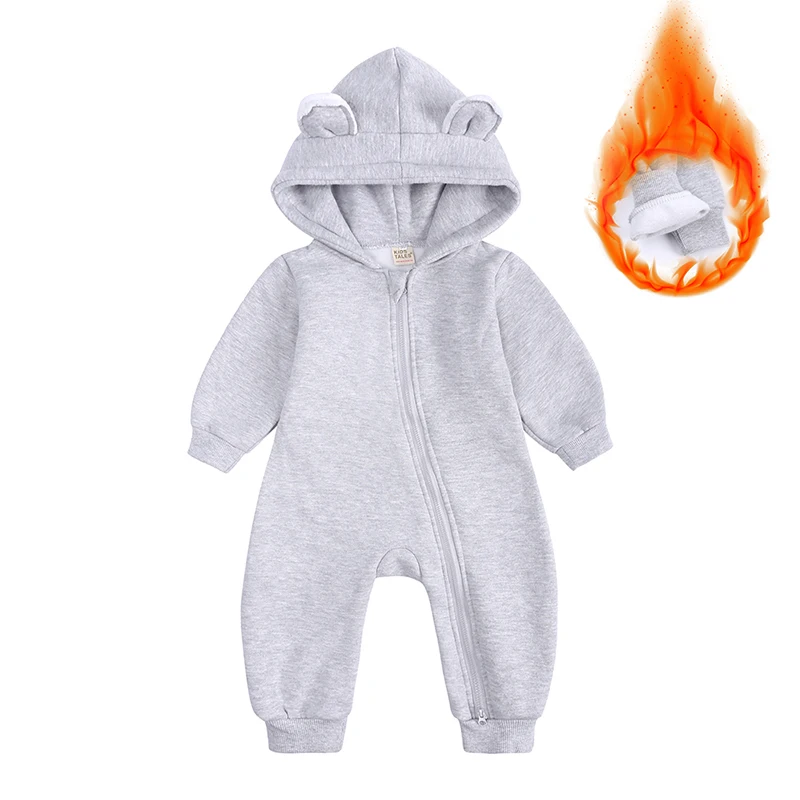 New Bodysuit For Newborn Rompers Baby Boys Girls Clothes Long Sleeve Solid Hoodies Bear Jumpsuit Costume Infant Onesies 3M-24M 5