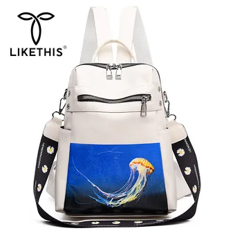 

LIKETHIS Backpack Travel Bag for Women 2020 Pu Leather Shoulder Bag Ladies Multi-Function Anti-Theft Student Bags Teenage Girl