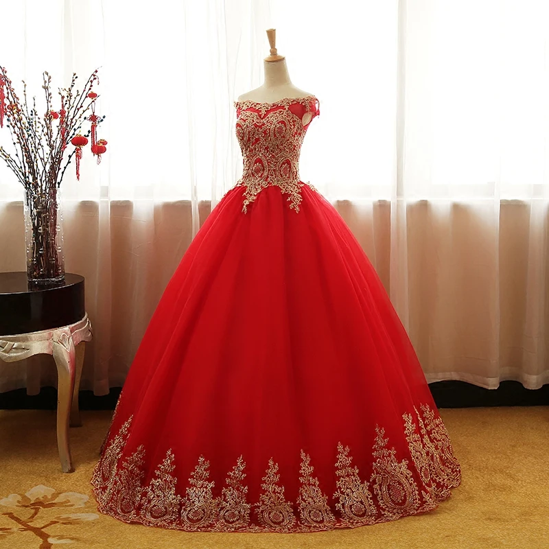8 Layers Blue RED White Gold Lace Embroidey Quinceanera Dresses New Sparkle Tulle Floor-length off shoulder 16 Dress Retro Gown