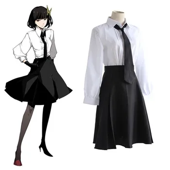 

Akiko Yosano Cosplay Bungo Stray Dogs Anime Armed Detective Agency Member Polyester Costume Women's Casual Shirt Skirt Uniforms