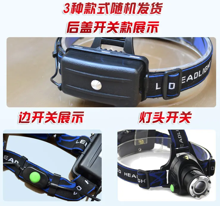 V9 Q5 XPe LED Major Headlamp Tensile Zoom 18650 Rechargeable Fishing Lights Wholesale a Generation of Fat