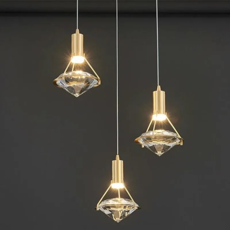 

Customizable postmodern dining room K9 crystal LED chandelier bedroom lamp bedside chandelier