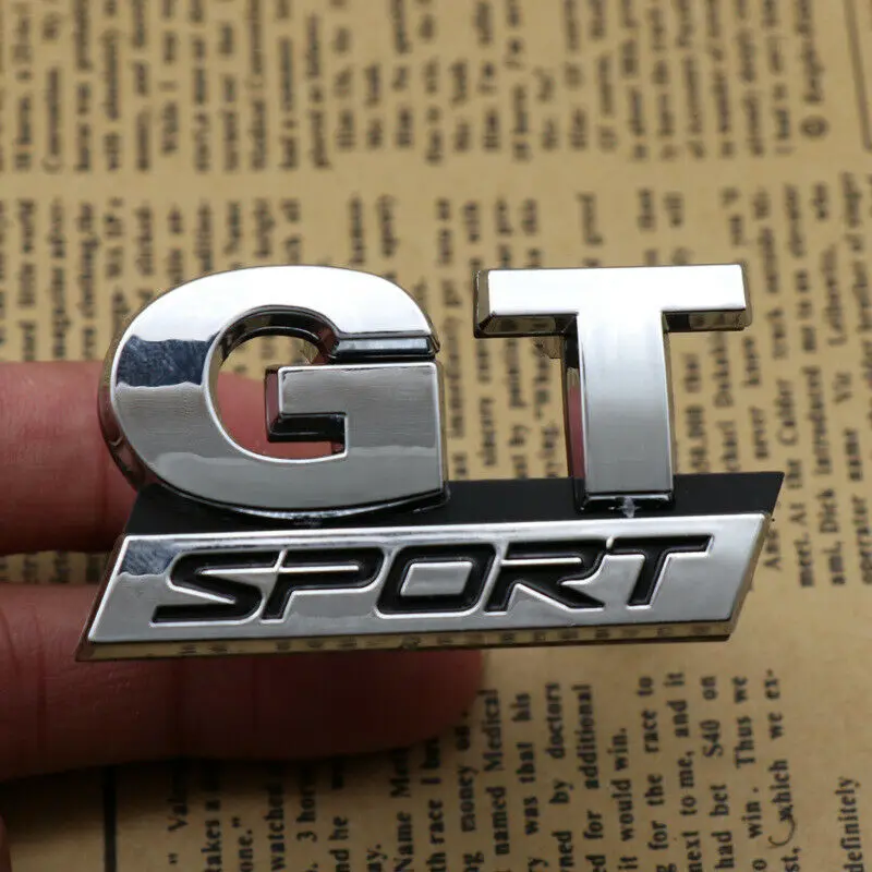 

Chrome ABS GT SPORT Logo Car Front Grille Grill Hood Emblem Badge Decal Stickers