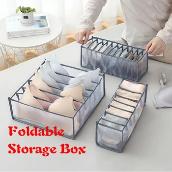 

Underwear Bra Organizer Foldable Cloth Drawer Organizer Dresser Drawer Divider Storage Bins for Socks Panties Bra Lingerie