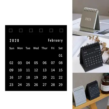 

2020 Desktop Paper Calendar Mini Table Calendars Desk DIY Memo Organizer Coil Yearly Calendar Pad Agenda N7O9