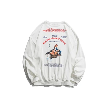 

Japanese Harajuku Graphic Printed Drop Shoulder Sweatshirt for Men and Women Streetwear Hip Hop Pullover Crewneck Sweatshirts