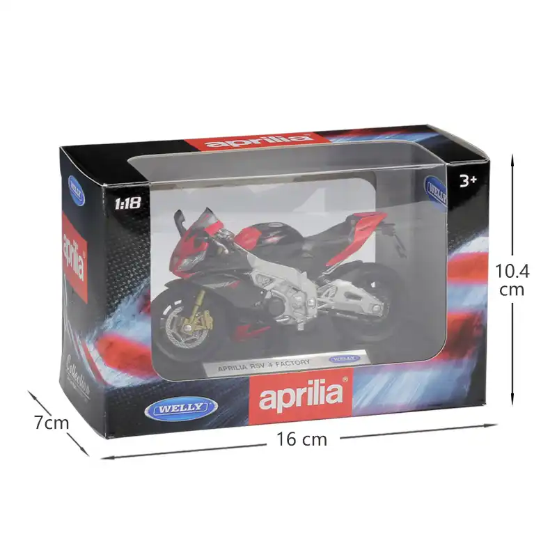 Aprilia RSV 4 Factory Schwarz Rot 1//18 Welly Modell Motorrad mit oder ohne indi