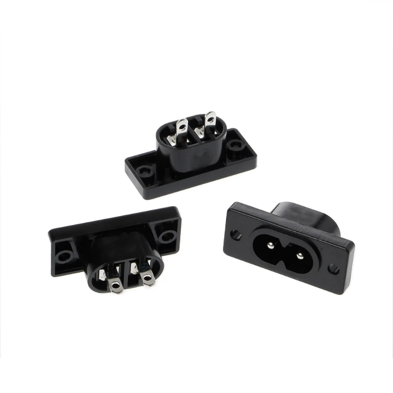 

Drop Shipping 5 Pcs IEC320 C8 2 Terminal Power Plug Inlet Socket AC 250V 2.5A