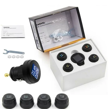 

Car TPMS Tire Pressure Monitoring System Wireless 4 Sensors Cigarette Lighter