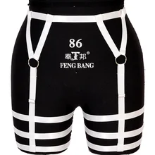 Ремень-подвязка пояс с высокой талией чулки с подтяжками Готический стиль Харадзюку белая повязка на ноги бондаж эластичная Регулировка выдалбливают тело белье