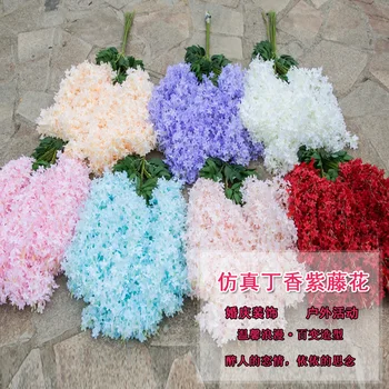 

Artificial Clove Encryption Wisteria Flower Gallery Ceiling of Flower Vine Wedding Decoration with Tofu Pudding String