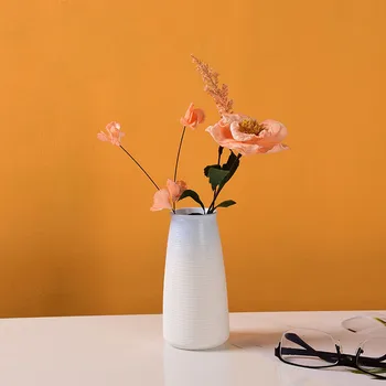

Ribbed Hydroponic Vase Imitation Ceramic Flower Pot Flower Basket Flower Vase Decoration Home Nordic Decoration
