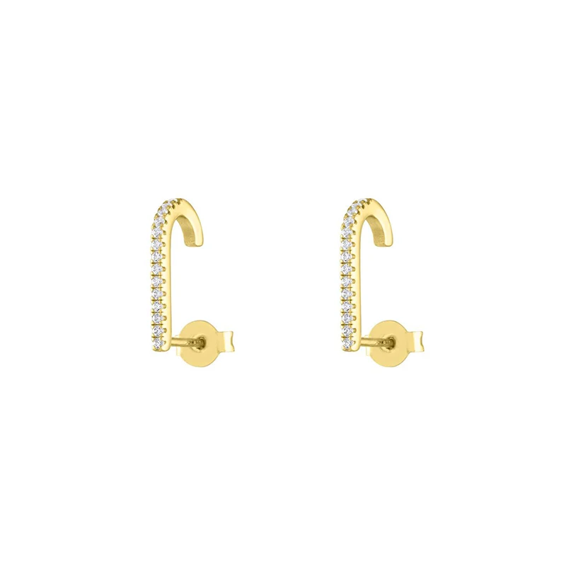 CRMYA Classic Piercing Ear gold-plated Cubic Zircon Hook Stud Earrings For Women Korean Fashion Jewelry Wholesale