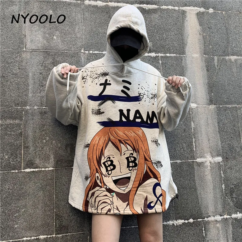 NYOOLO, повседневные, уличные, цельные, Roronoa Zoro, с буквенным принтом, теплые толстовки, зимние, плюс бархат, пуловер с капюшоном, Толстовка для женщин и мужчин