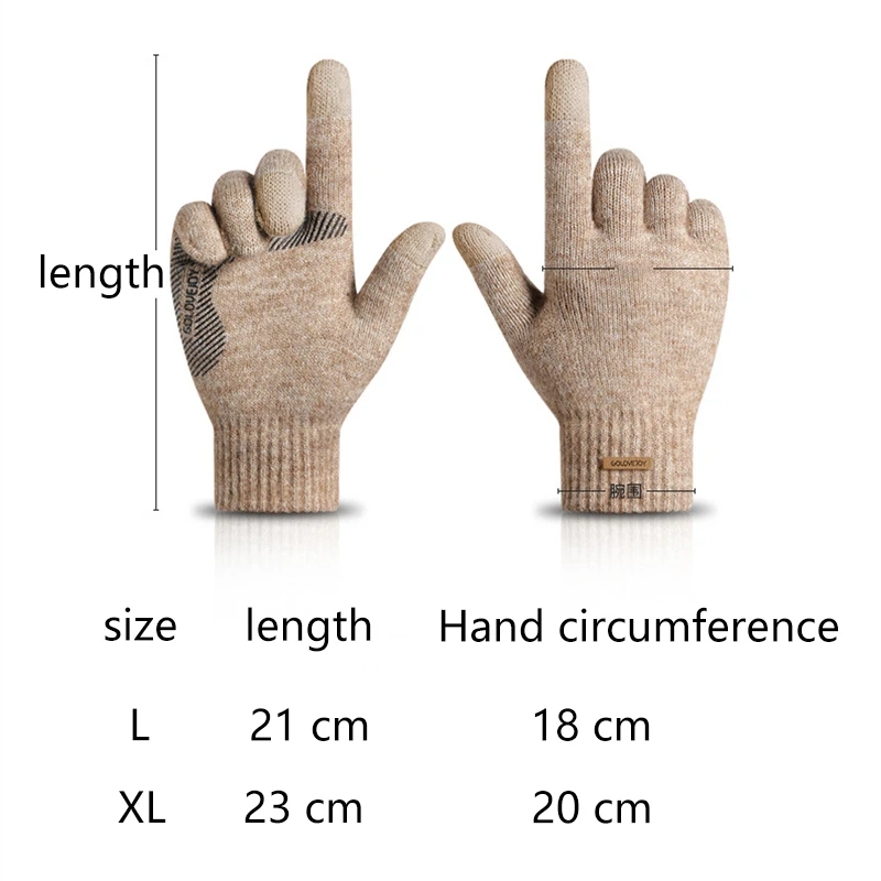 cotton gloves for men Men's Winter Warm Arctic Fleece Knitted Gloves Touchscreen Warm Anti-Skid Riding Wrist Windproof High-Elastic Wool Gloves Women ski gloves mens