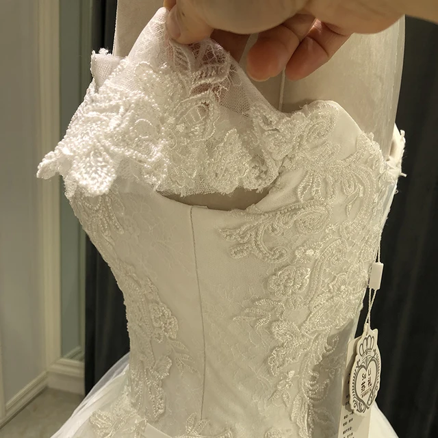 SL-6819 wedding dress 2021 a line off shoulder pearl china online store woman vintage civil bridal wedding gowns 5