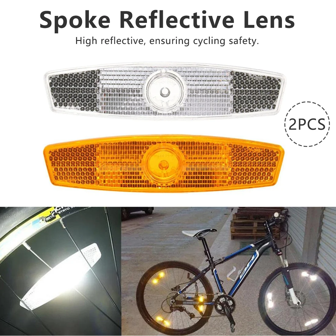 Discount 1Pair Bicycle Spoke Reflective Sheet Bike Wheel Lamp Safety Spoke Reflector Reflective Mount Clip Warning Lights 1