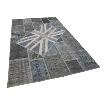 

201x307 Cm Uk Handmade Flag Patchwork Rug-7x10 Ft