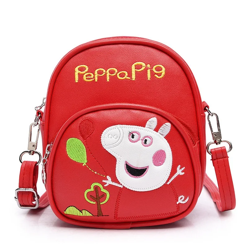 Peppa Игрушка Свинья Джордж поросенок модная Милая мультяшная фигурка сумка на плечо качество PU Материал Студенческая сумка Детский подарок на день рождения - Цвет: 1