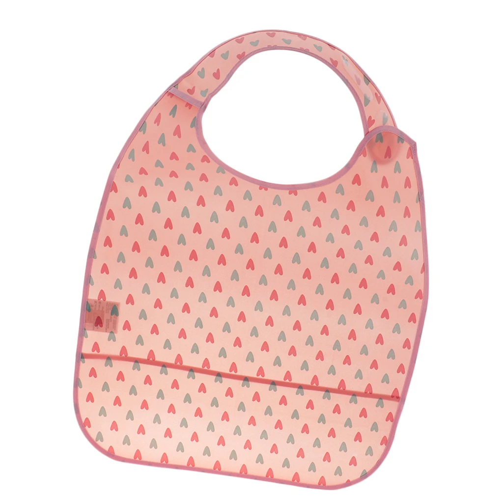 PEVA Adult Mealtime Clothes Protector Bib Dining Aid Waterproof Washable - 42 x 35CM
