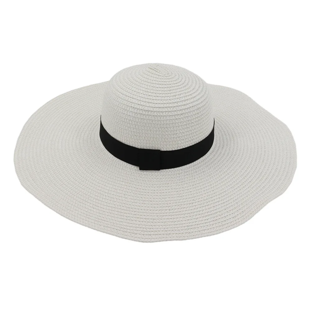 Пляжная пляжная уличная большая шляпа ободок Дамская Летняя женская соломенная шляпа от солнца пляжная шляпа HA05