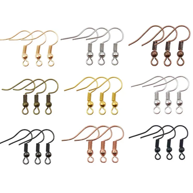 Ganchos de los pendientes, accesorios de aleación para fabricación de joyas, pendientes de gancho con forma de gota, 17x20mm, 100 Uds. (50 pares)