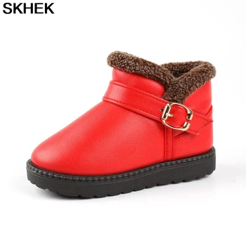 

SKHEK Children'S Boys Snow Short Boots For Girl 2020 New Winter Plus Velvet Kids Shoes Baby Waterproof Boots