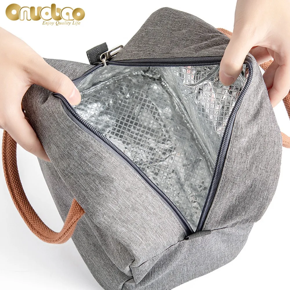 Lunch Bag Oxford Cloth Aluminum Foil Insulation Shoulder Bag Waterproof Picnic Cooler For Men Women