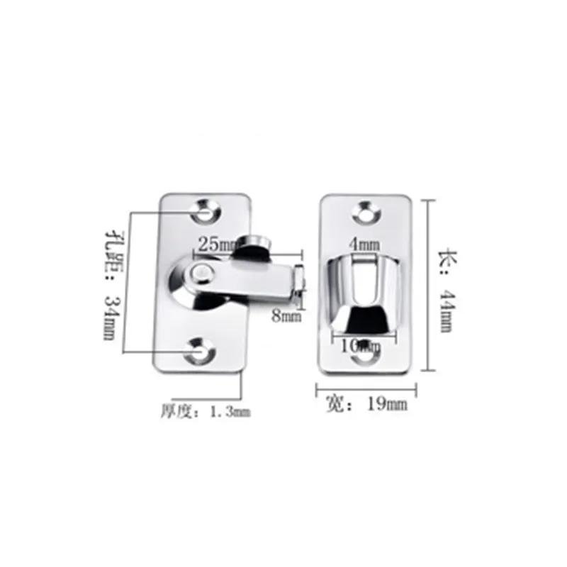 304 нержавеющая сталь 90 градусов правый угол пряжки/крюк замок/болт, для раздвижной двери, мини, но сильный, поверхностного монтажа, аппаратные замки