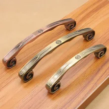 Винтажная ручка в европейском стиле, ручка из цинкового сплава, зеленая старинная красная бронзовая ручка, ящик с ручками, дверная ручка для шкафа