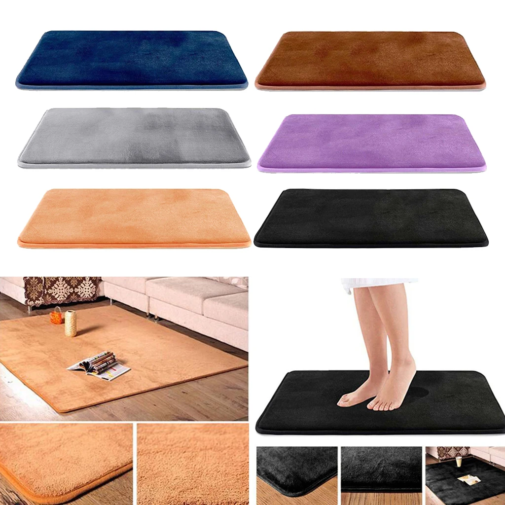 1pcs Soft Memory Foam Bath Mat Non Slip Absorbent Velvet Bathroom Rug Carpet Home Kitchen Hotel Carpet Multi-color