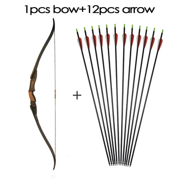 

Jun Xing F117 CS Game Bow Recurve Bow Length 56 Inches with Harmless Arrowhead and Arrow Set for Outdoor Archery Shooting Game